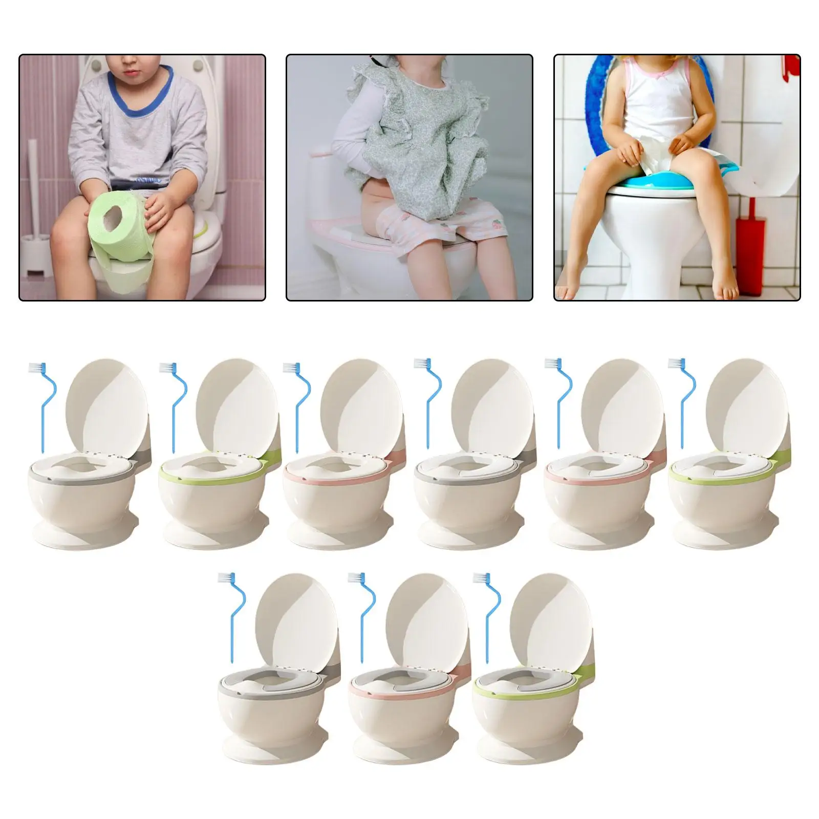 Baby Potty Toilet with Wipe Storage Removable Potty Pot for Bedroom Babies 4