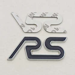 Premium 3D Metal Car Badge RS Logo Emblem & Sticker Accessories (Sticker Black)