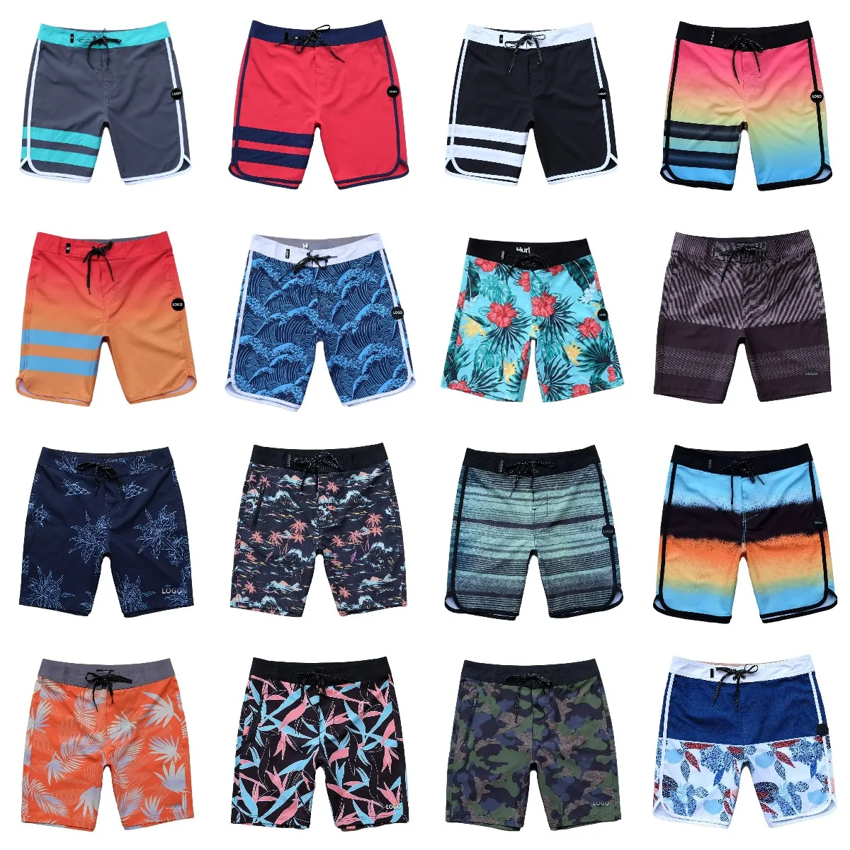 High Quality Summer Waterproof Boardshorts 4 Way Stretch Beach Shorts For Men Bermudas Phantom Board Shorts Swim Trunks