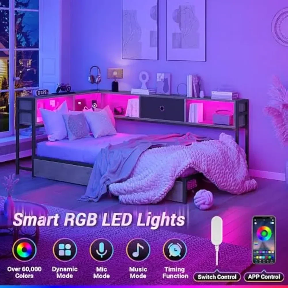 Twin Corner Storage Bed 3