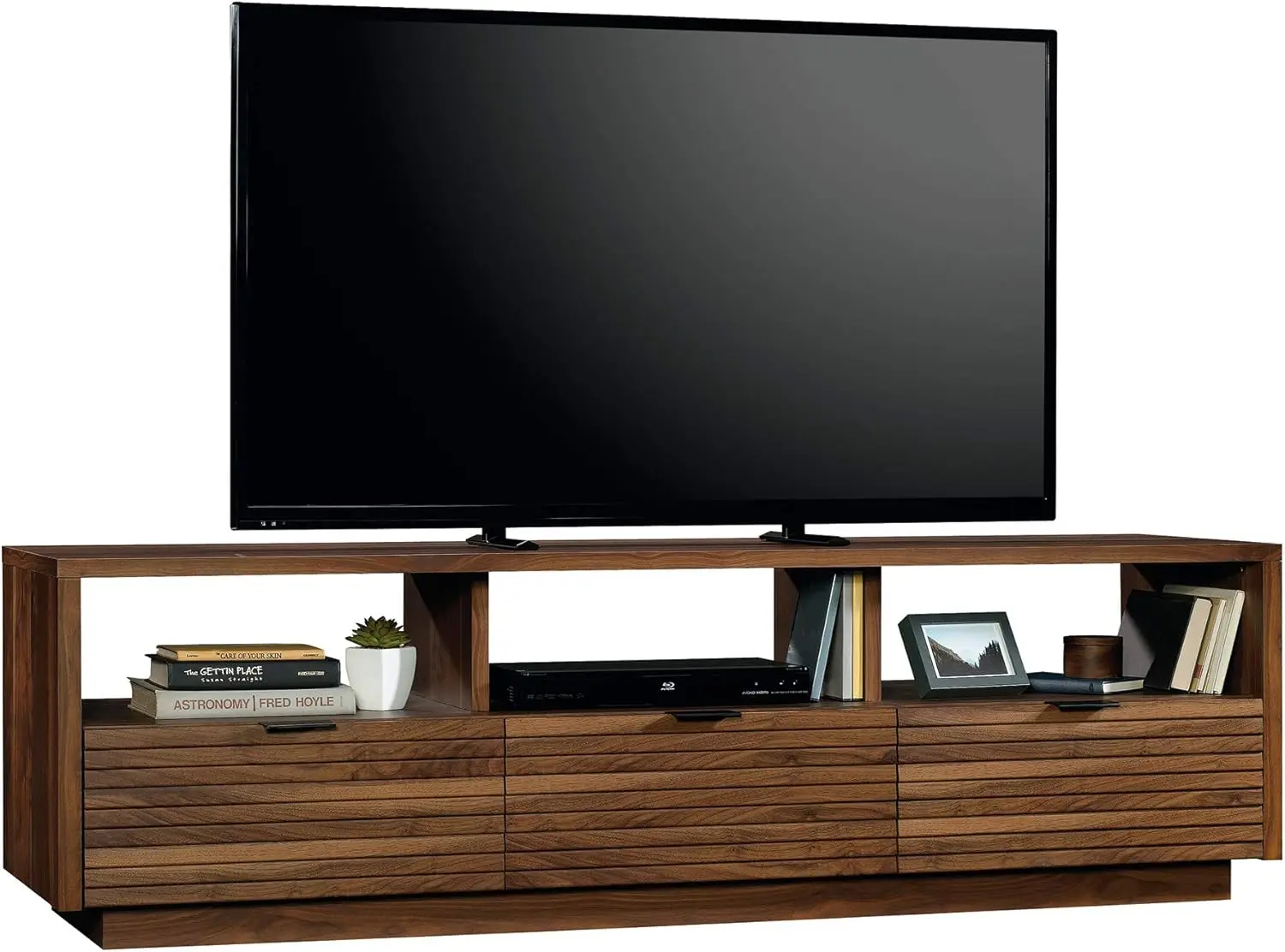 Media Console Credenza with Drawers and Storage Shelves, for TVs up to 70", Grand Walnut 6