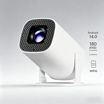 Proiettore Home Theater P30PRO Android 11 WIFI 6 Nativo 720P con Altoparlanti, Proiettore Portatile per Cinema all'Aperto
