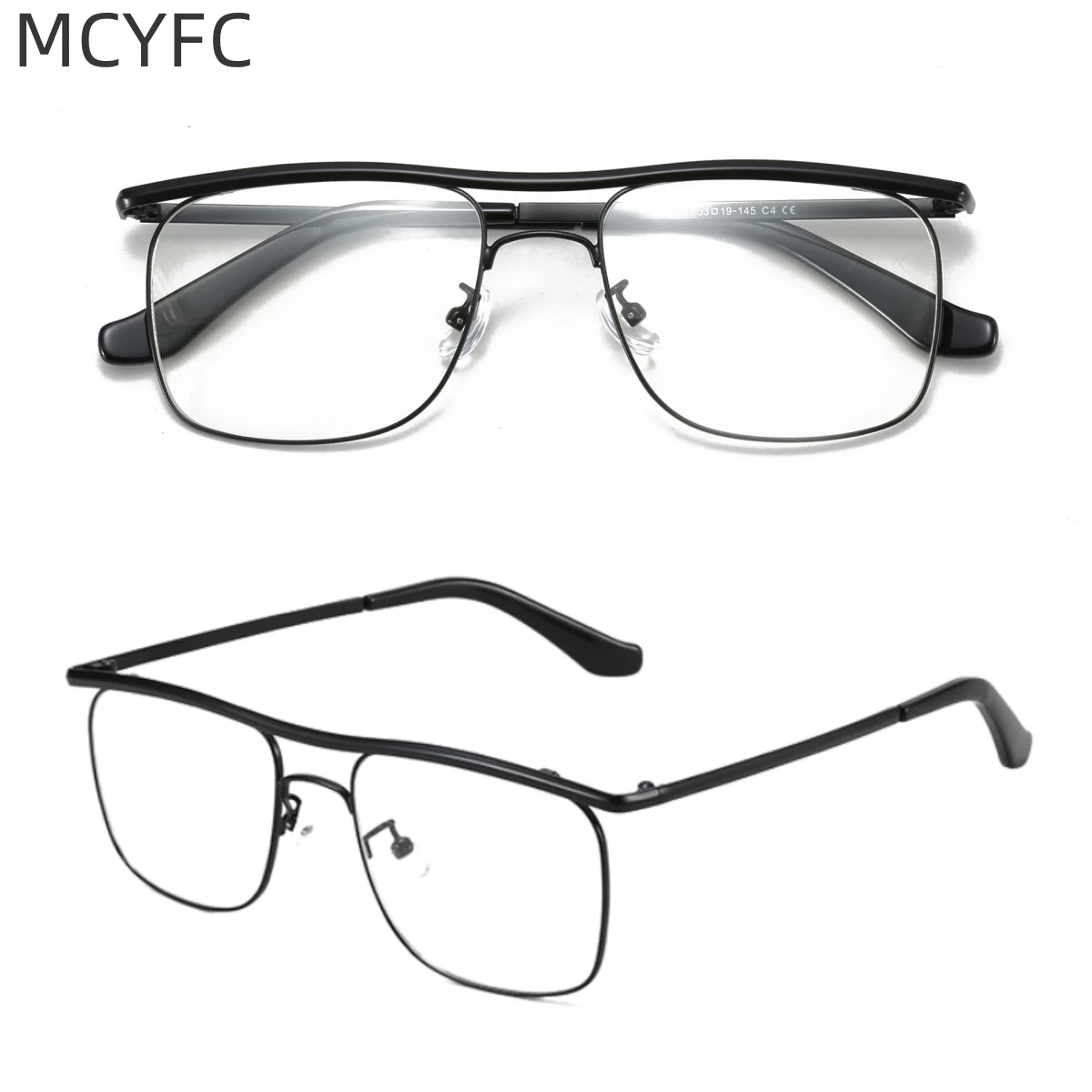 

MCYFC Vintage Metal Eyeglasses for Men Custome High Quality Double Bridge Classic Glasses Frame for Woman Optical Glasses Frames