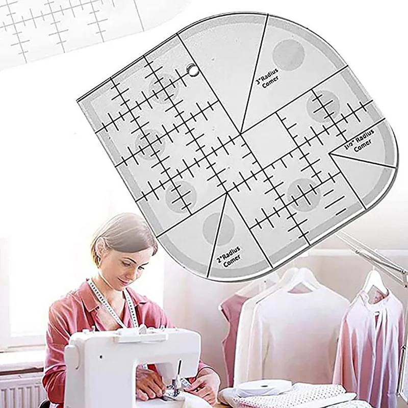 Curved Corner Cutter Ruler Acrylic Sewing Quilt Ruler Sewing Patchwork Ruler Sewing Template Patchwork Tools DIY Sewing Supplies