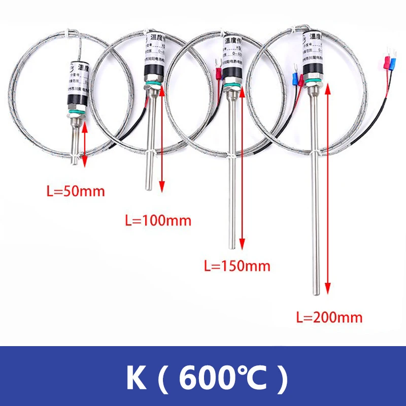K 타입 열전대 온도 로드 PT100 센서, 백금 열 저항, 방수 M12 오븐 온도 제어