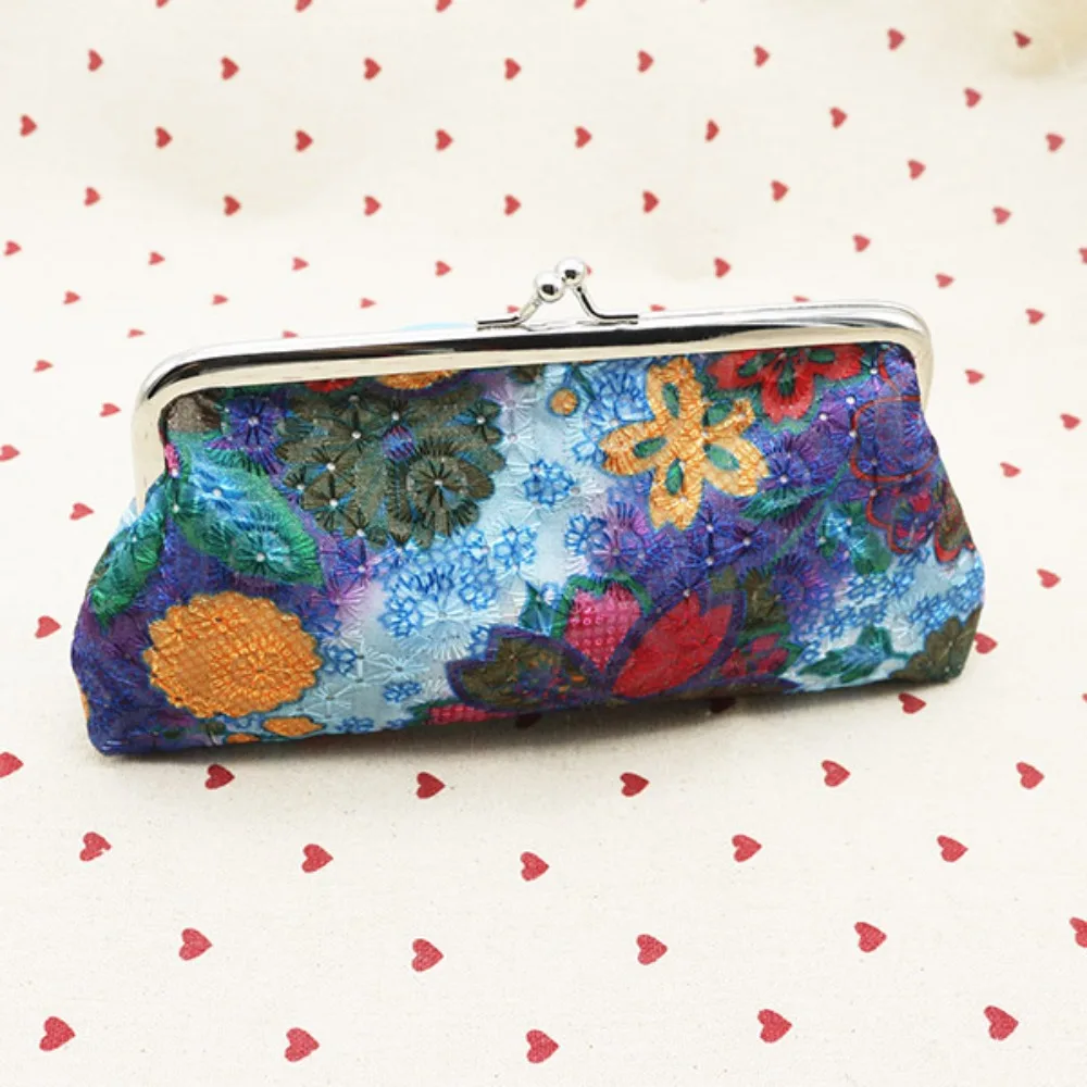 New Weave Cloth Embroidered Fabric Wallet Dacron Handheld Wallet Long