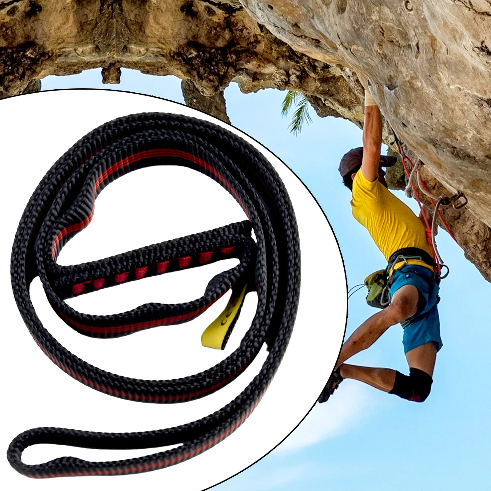 

Black Climbing Bandlet Climbing Bandlet Polyester 22KN 55g/70g/105g/135g/160g/195g New Style Practical To Use Brand New