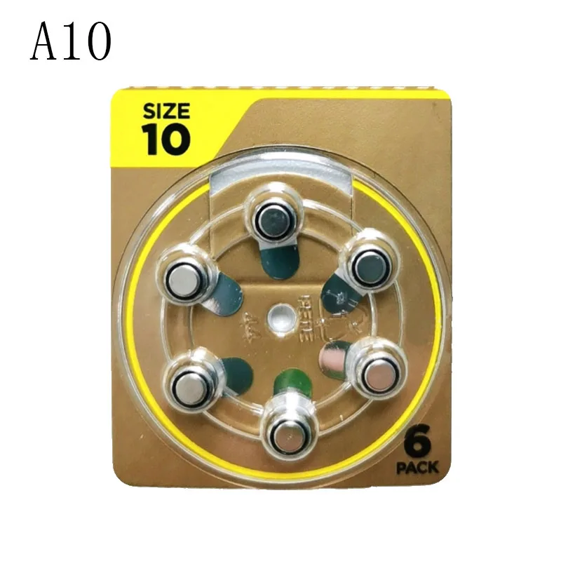 Hearing Aid Batteries A10 10 PR70 PR536 Zinc Air 1.45V disposable battery 6PCS/LOT