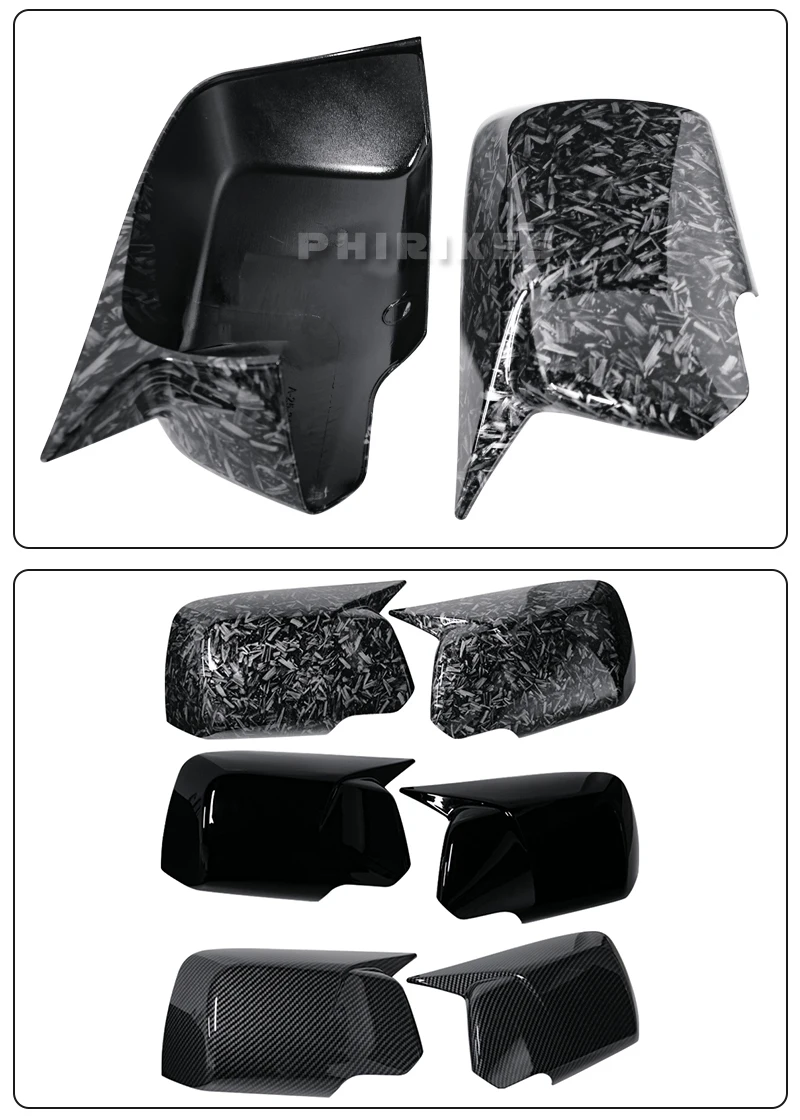 Hochwertige, strukturierte Rückspiegelabdeckungsaufkleber aus Kohlefaser für die Modelle BMW X3 E83 2003–2010 – Detail 9