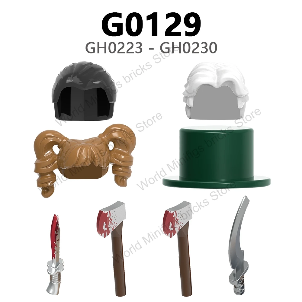 G0129 WM6205 WM6101 공포 영화 M3gens 액션 피규어 액세서리 빌딩 블록 어린이를위한 장난감 성인 WM6102 WM6003 WM6075