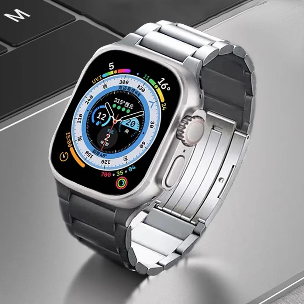 Ultra Titanium Strap For Apple Watch Ultra 49mm 45mm 44mm 42mm 41 Luxury  Metal Bracelet For iWatch Series 8/7/6/5/4/3/SE Correa