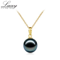Real Natural Black Pearl Necklace Jewelry,18k Gold Pendant Tahitain Pearl Jewelry For Wife Women Anniversary Gift 1