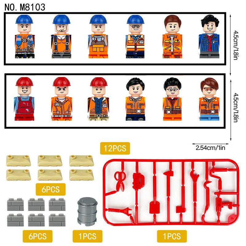 Action Mini Figures DIY Accembling Building Block Figures Bridals Girls Doctor Nurse Engineers Couriers Kids Gift Toys