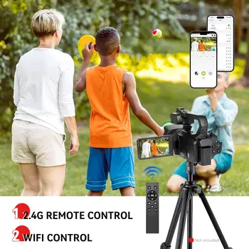 UHD 4k Video Camera Camcorder with 18X Digital Zoom,64MP Digital Camera Recorder,4.0-inch Rotating Touchscreen,64GB SD Card,Micr 4