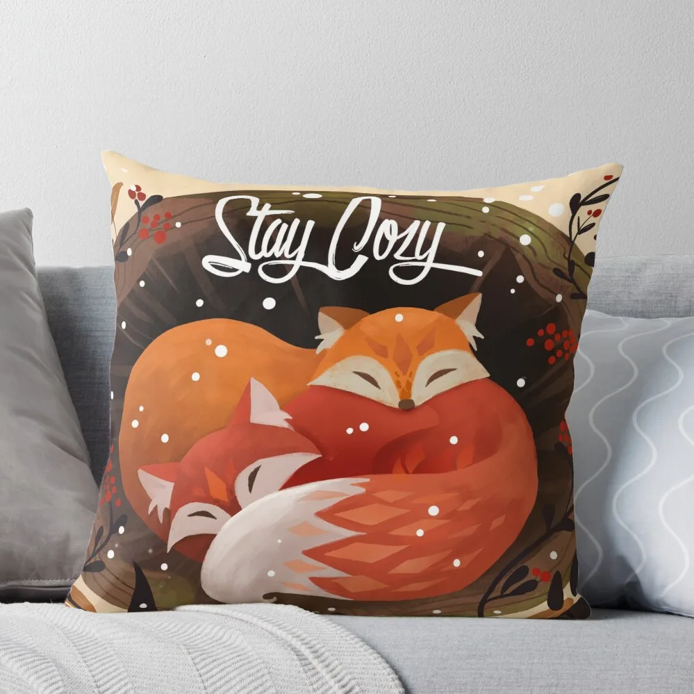 

Stay Cozy Throw Pillow Christmas Pillowcase Decorative Cushions