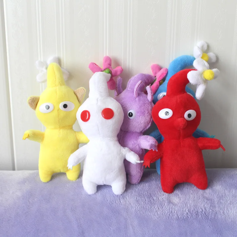 Set Van 5 Stuks Pikmin Knuffel Knuffel Knuffel Plant Gele Bloem Knop Bladeren Cartoon Ijs Olimar Zacht Figuur Cadeau Voor Kinderen Verjaardag