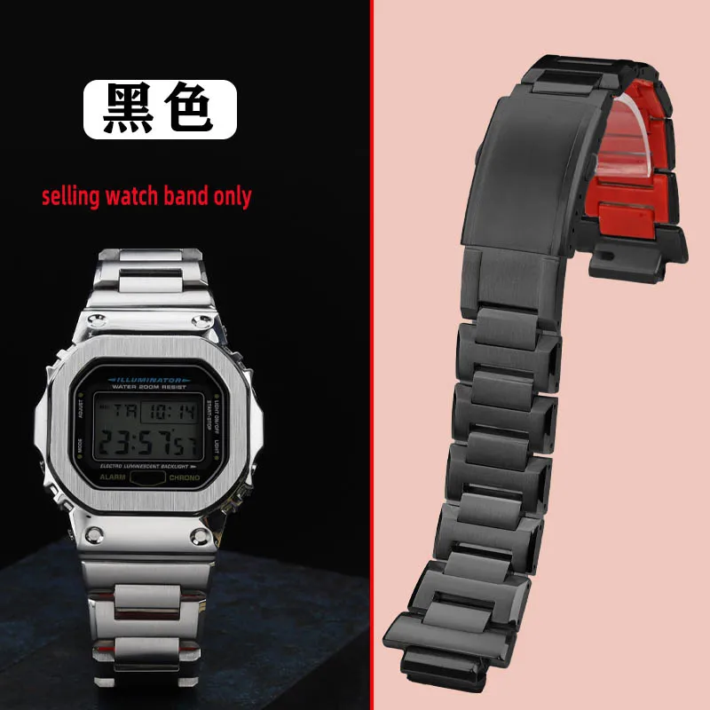 thumbnail image 1 of Para Casio G-SHOCK 3229 DW-5600 DW5600 GW-B5600 GW-M5610 Caja de acero inoxidable modificada Correa de acero Correa de reloj Bisel Correa de reloj, 1 of 5
