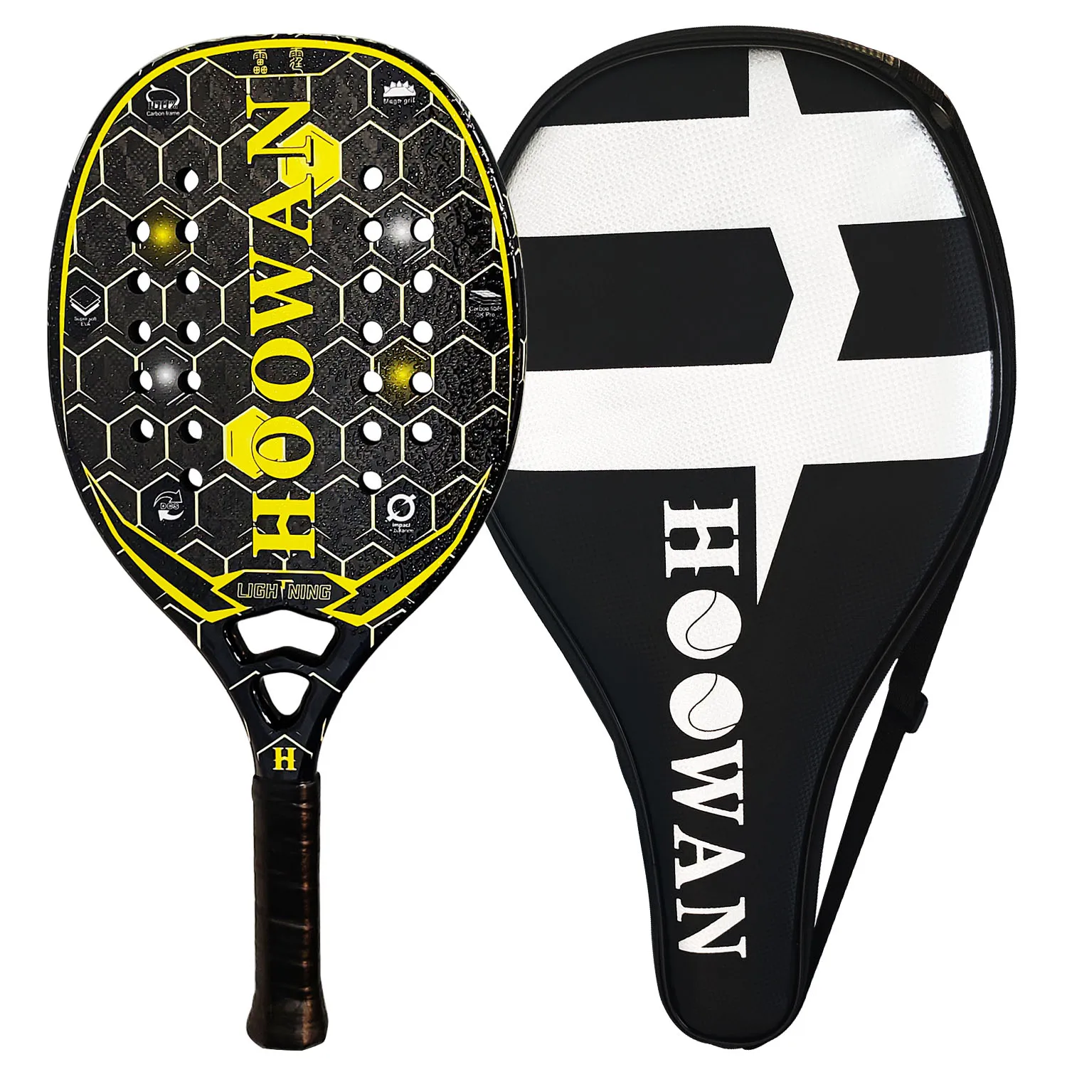 HOOWAN-LIGHTNING-Raquete-Beach-Tennis-De-Fibra-De-Carbono-3K-Pro-Beach ...