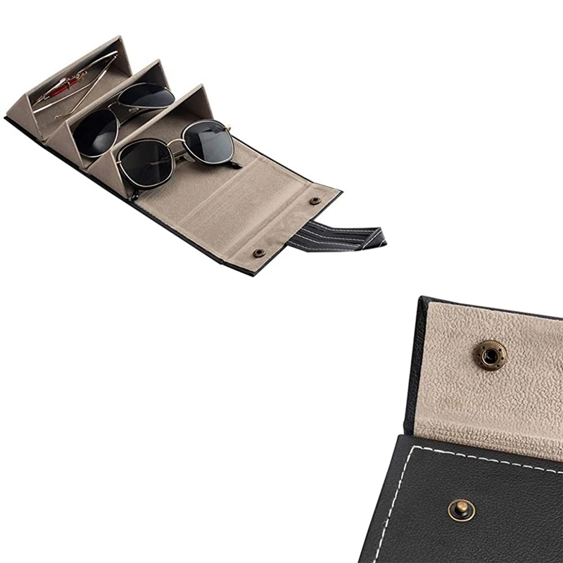 Sunglasses Organizer 3 Slots Travel Glasses Case