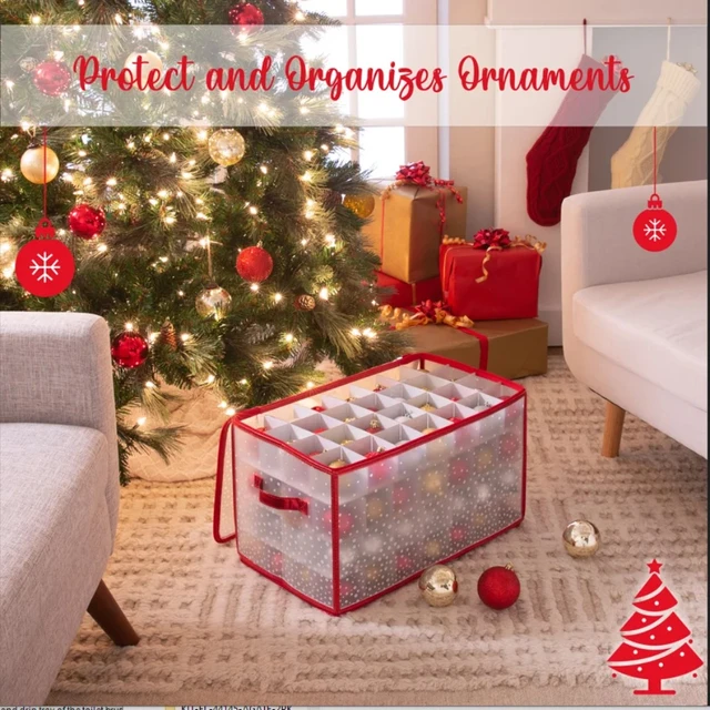 Simplify 112-Count Plastic Ornament Organizer, Red - AliExpress