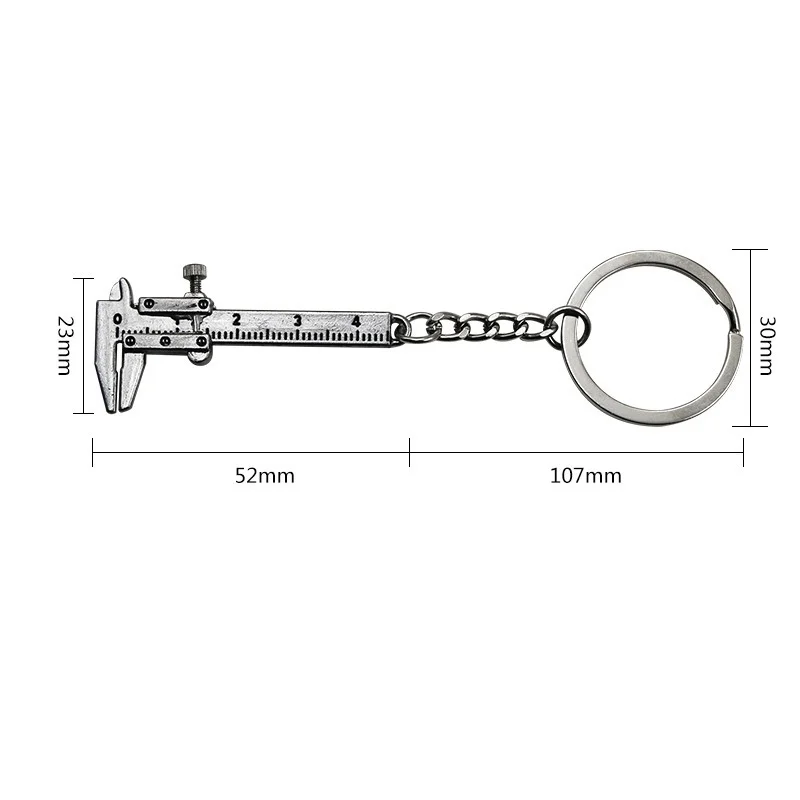 Car Key Mini Vernier Caliper Portable 0-40mm keychain Measuring Gauging Tools Car Turbo key Chain Ring Ruler Caliper keychain climbing hook metal keychain mini wrench keychain motorcycle keychain