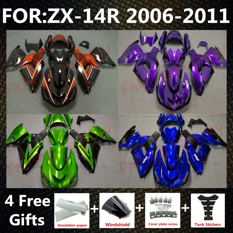 

Motorcycle Fairings Kit for Ninja ZX-14R 2006 2007 2008 2009 2010 2011 ZX14R zx 14r 06 07 08 bodywork fairing set