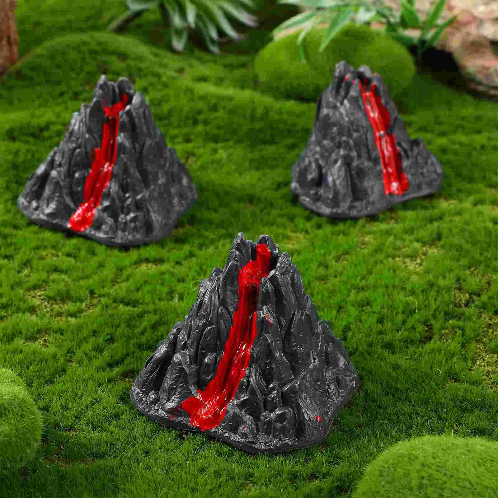 10 Pcs Volcano Model Toys Volcanic Eruption Simulation Plastic Decorations For Home Pet Products Realistic Details Miniature