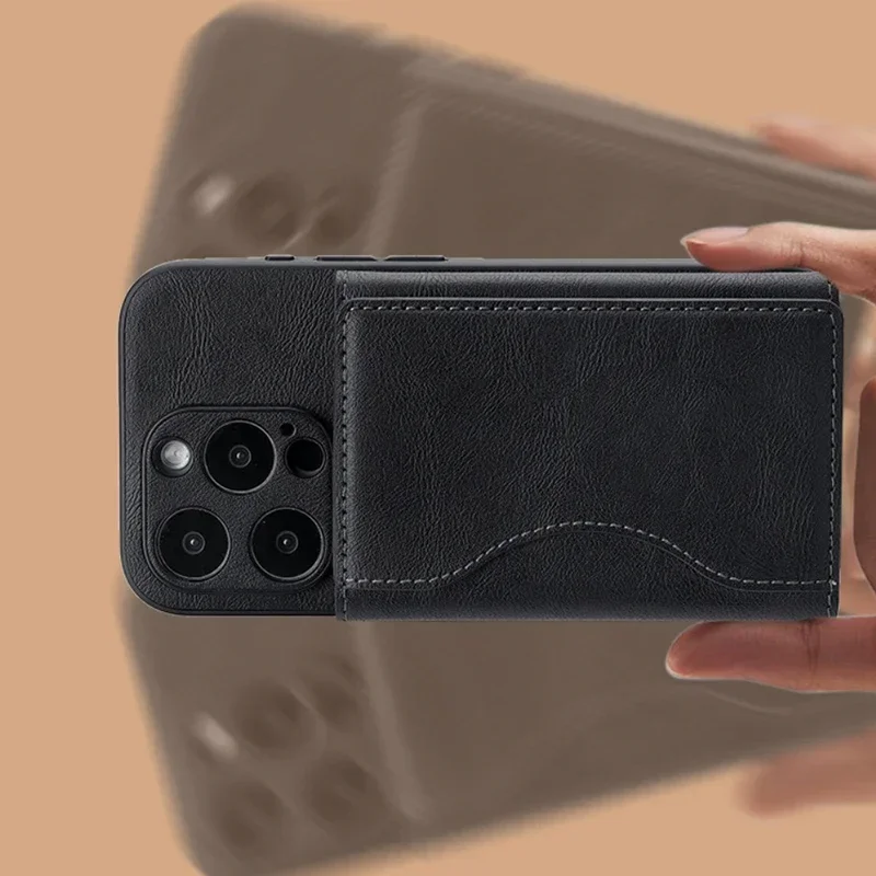 Premium Magnetic Leather Wallet with Card Slots - Sleek and Secure Phone Accessory