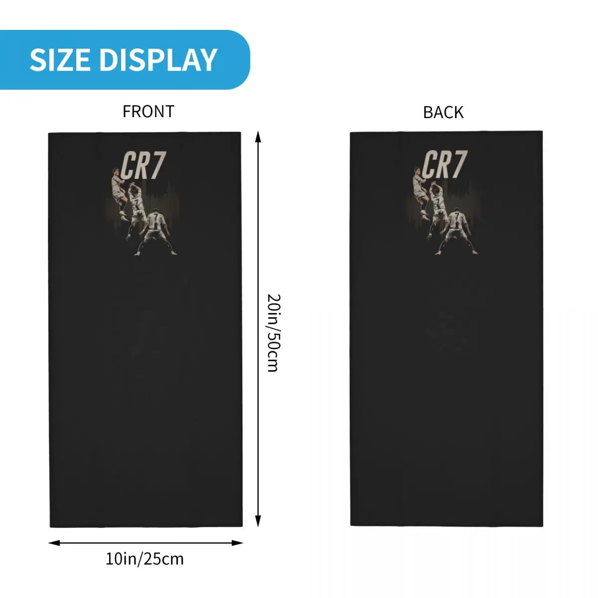 Bandana Neck Gaiter CR7 Cristiano-Ronaldo Printed Wrap Mask Scarf Warm Unisex Adult Washable