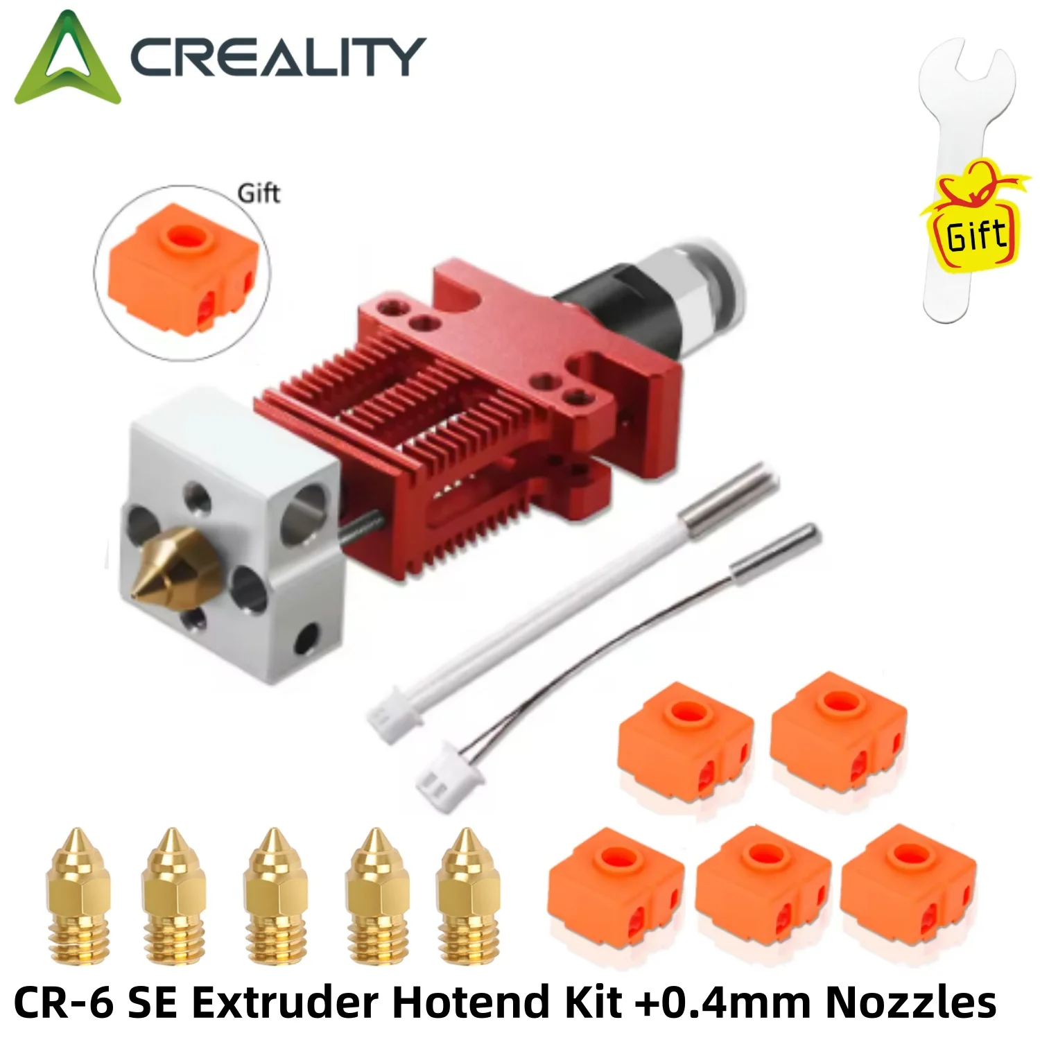Creality CR-6 SE Hotend Kit, Extruder-Hotend-Düsen-Kit aus Aluminiumlegierung, mit MK-Düse und Silikonsocke für 3D-Drucker CR-6 SE
