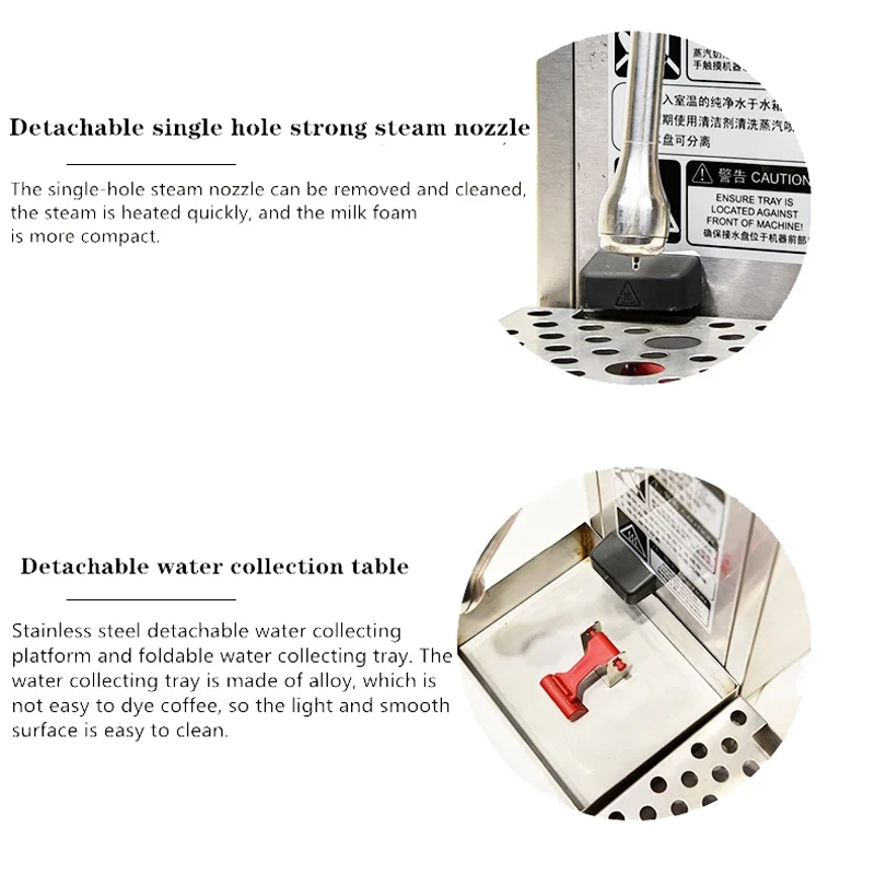 220V Commercial Milk Steamer With Temperature Setting Milk Foaming Machine Stainless Steel Milk Frother Machine 6