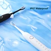 6 Modes Electric Sonic Toothbrush USB Rechargeable for Adults Ultrasonic Tootbrush with 4/8 Replacement Heads Smart Timer IPX7 6