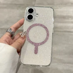 Starry Sky Pattern Transparent Magnetic Glitter Phone Case for iPhone 12 Pro (1)
