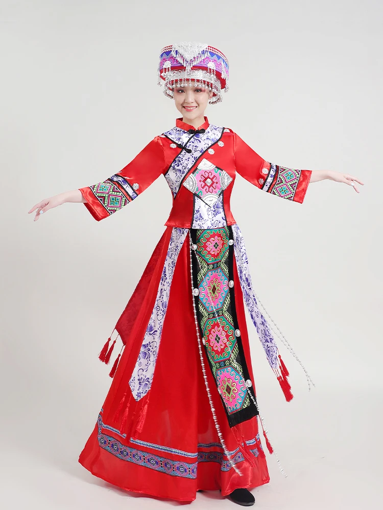 Tujia Ethnic Minority Clothing Female Xiangxi Enshi Xilancapu Yunnan Yao Traditional Embroidered Dress