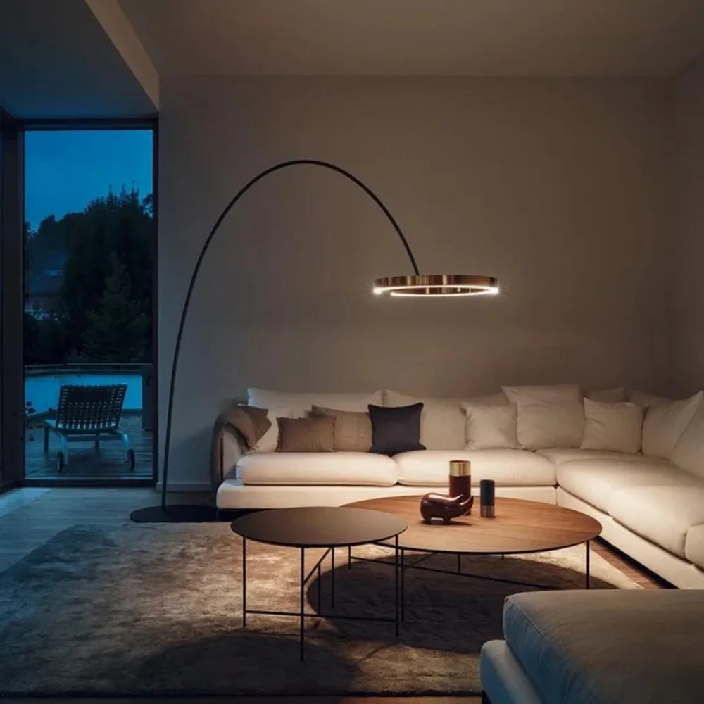 

Modern Minimalist Ring Vertical Floor Light Living Room Study Model Room Club Fishing Floor Lamp