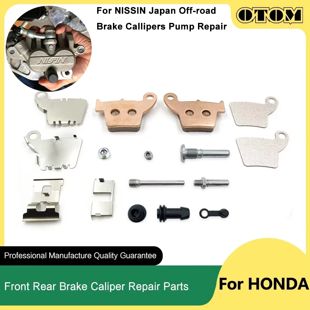 OTOM Motorcycle Front Rear Brake Caliper Repair Kit Pin Spring Pads For Nissin HONDA YAMAHA KAWASAKI SUZUKI Japan Off-road Bikes