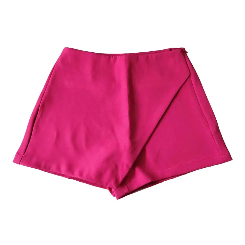 

High Waist Shorts Brach Shorts Stylish High Waist Women's Shorts Skirt with Hidden Zipper Closure Soft Breathable for Commute