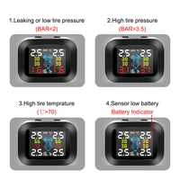 Car TPMS Digital Auto Security Alarm Systems USB TPMS External Tyre Sensors Mini Car Tire Pressure Monitoring System LCD Display - Image 6