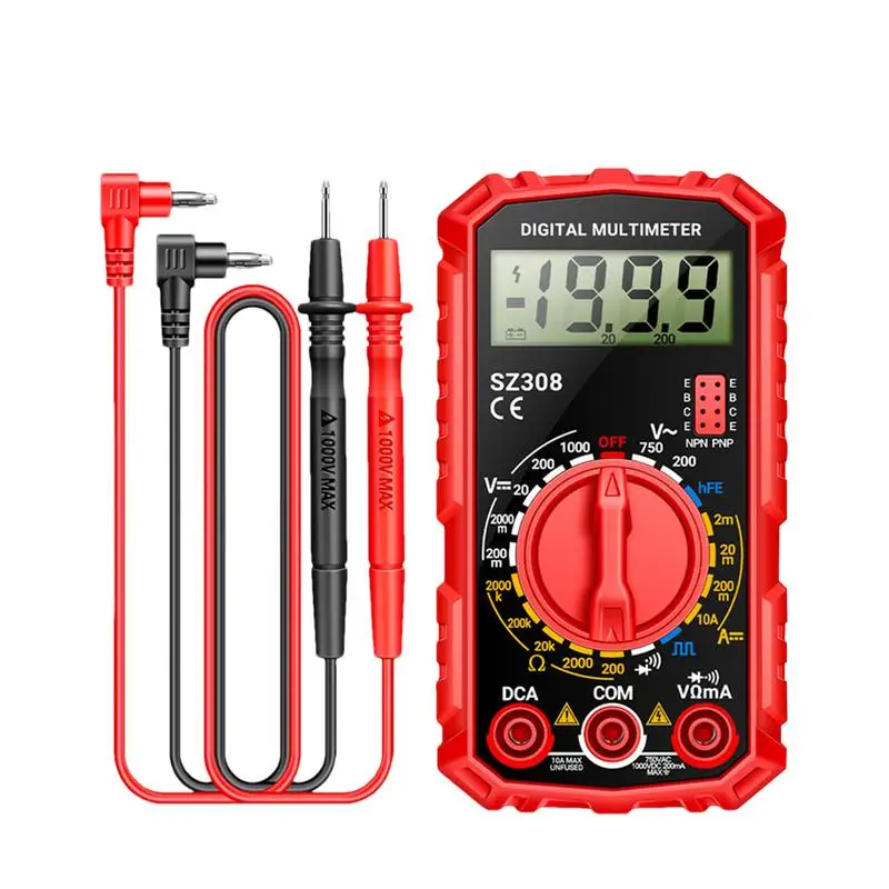 

Electrical Tester Multimeter Multi Tester Digital Multimeter 2000 Counts Voltage Tester Multi Meters With Backlit LCD Display