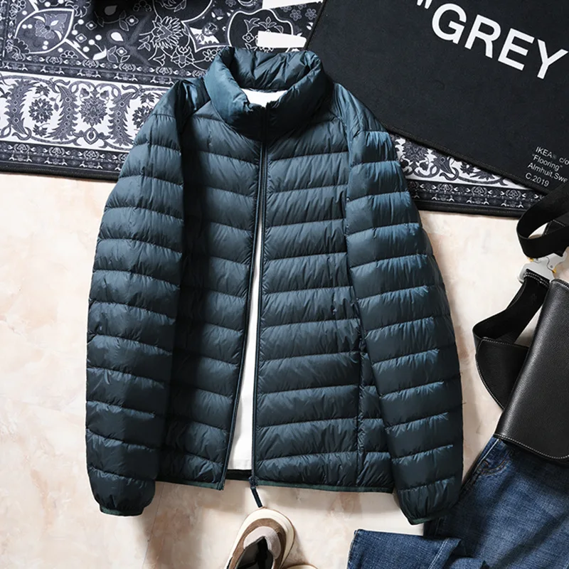 

90 White Duck Down Winter Men's Warm and Fashionable Casual Casual Loose Standing Collar Lightweight Down Jacket Winter Coat