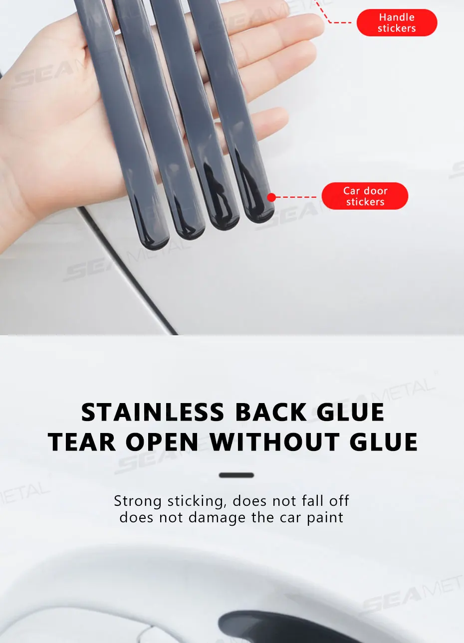 Car Door Handle Protective Sticker Wear Resistant Scratch Resistant Black Protec