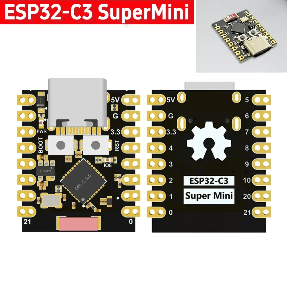 ESP32-C3 개발 보드 ESP32 SuperMini 개발 보드 WiFi 블루투스 무선 개발 보드 3.3-6V 전원 공급 장치 저전력
