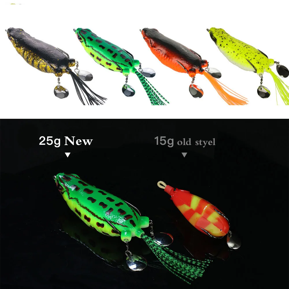 Fishing Lure Simulation Bait Of Frog Type, With Spinning Double Hooks For  Black Bass