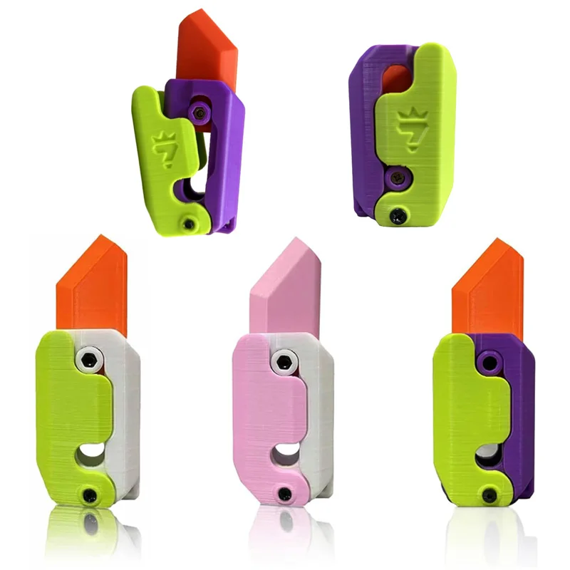 Children Fidget Knife Toy Teen Funny Plastic EDC Carrot Gravity Knife Sensory Stress Relief Toys for Adults Autism Hand Toy