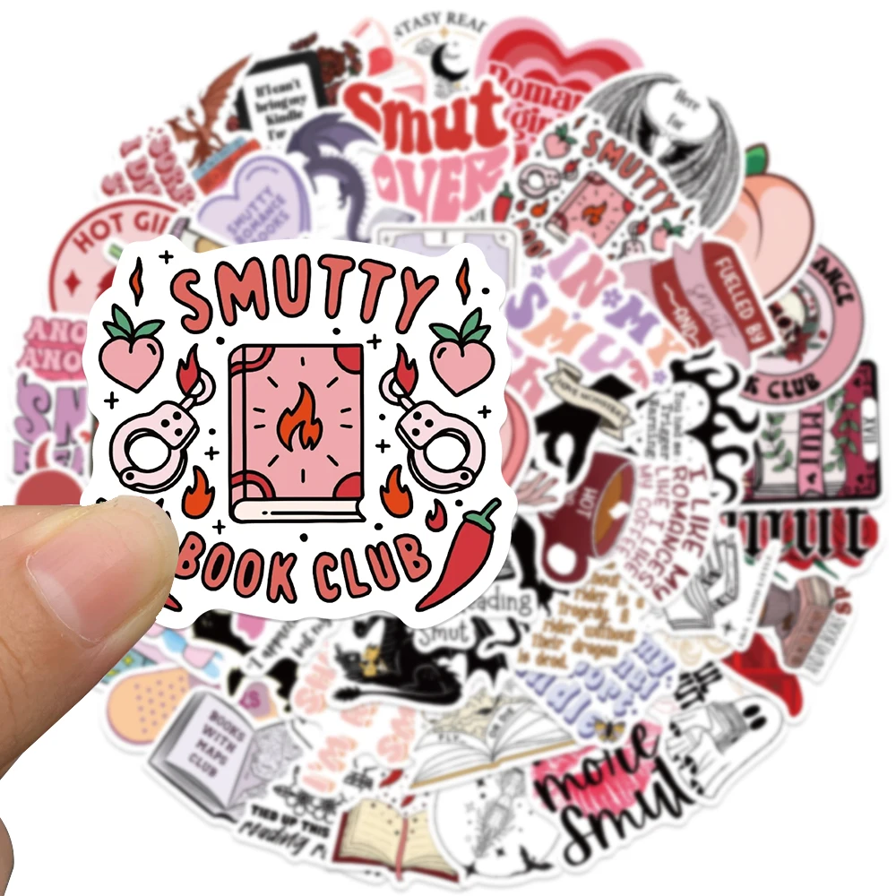 52/102PCS Pink Smutty Romance Bookish Spice Reader Dragon Girl Cartoon Sticker Aesthetic Kindle Ipad Phone Laptop Diary Sticker 4
