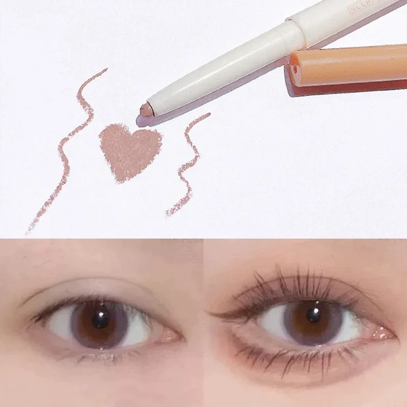 부드러운 누에 펜 매트 섀도우, 오래 지속되는 방수, 빠른 건조, 티 브라운 펜, 글리터 아이라이너, 메이크업 미용 도구 