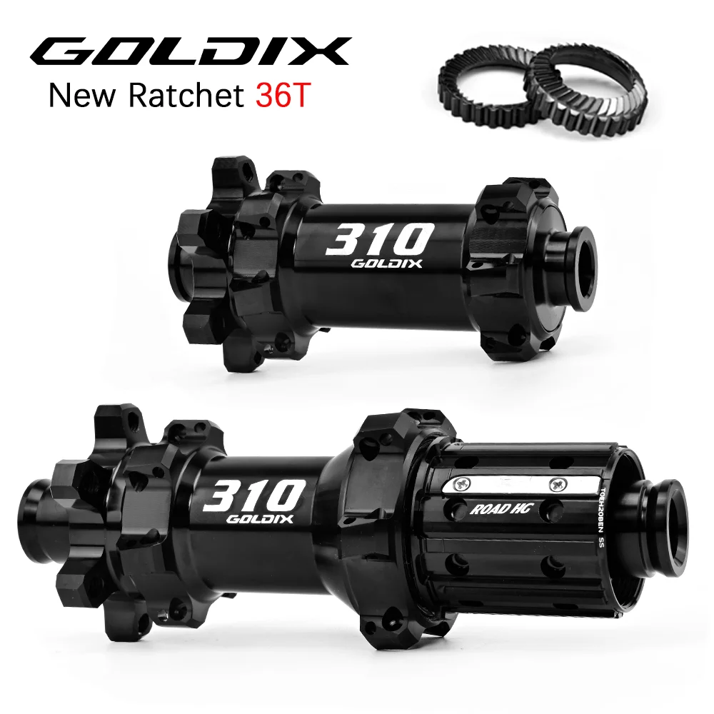 GOLDIX 6볼트 R310 로드 자전거 허브, 24홀, 새로운 36T 래칫, SHIMANO 및 SRAM 10-12단 속도 자전거 액세서리와 호환 가능.
