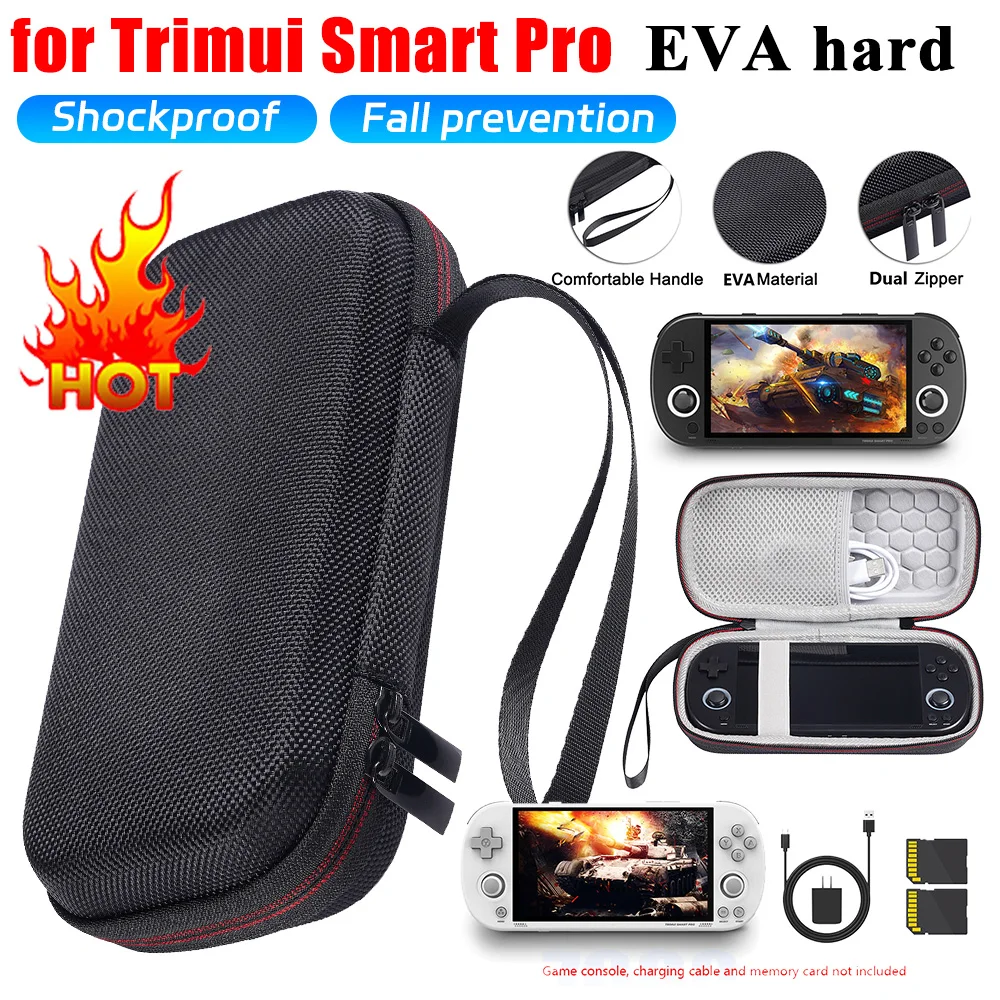 EVA Hard Carrying Case Anti-scratch Hardshell Case Shockproof Waterproof Storage Bag for Trimui Smart Pro Handheld Game Console