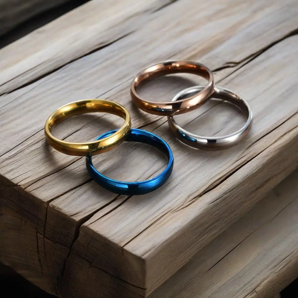 Wedding Bands Sets Plain Titanium Steel Band Rings - Silver, Gold, Rose Gold, Sizes 6-13, For Couples & Engagement Wedding Rings For Couples - Foto 3