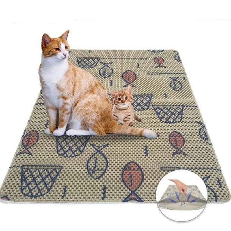 Pet Cat Litter Mat Waterproof EVA Double Layer Cat Litter
